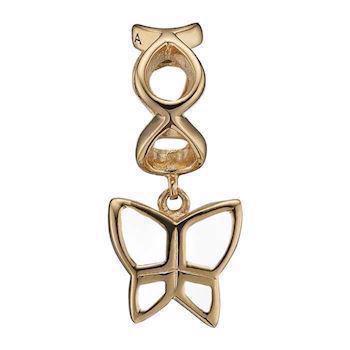 Christina Collect gold-plated Butterfly Love Butterfly pendant with white enamel, model 610-G64